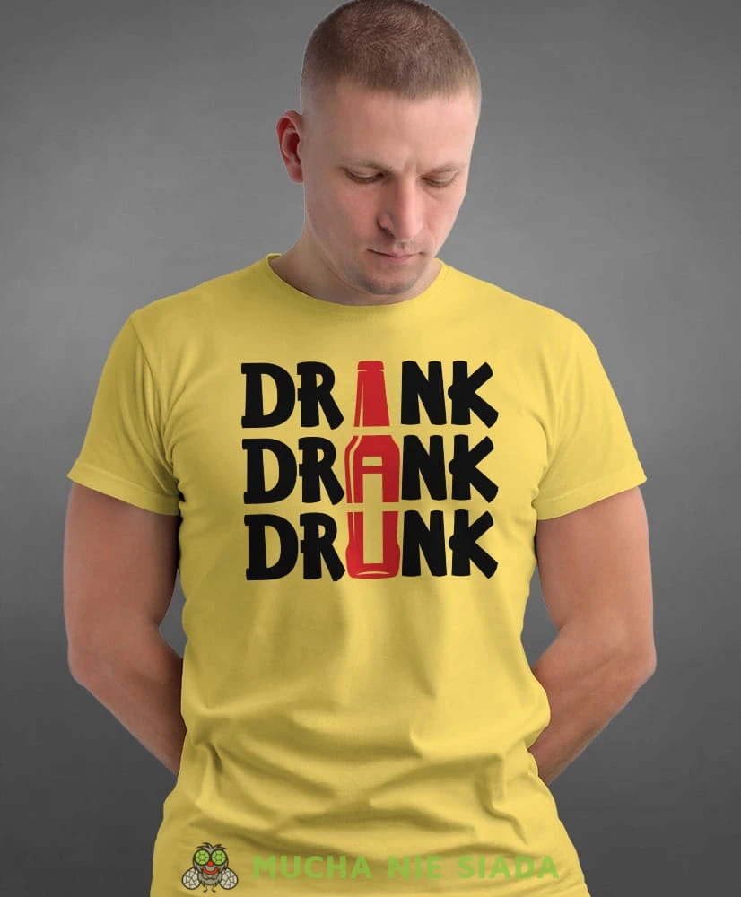 drink dank drunk, żółta męska koszulka z nadrukiem na co dzień, na prezent, fajna koszulka, dla chłopaka, dla męża, dla kolegi, mucha nie siada-min.jpg