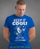 keep it cool, niebieska męska koszulka z nadrukiem na co dzień, na prezent, fajna koszulka.jpg