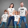 smile zestaw białych koszulek rodzinnych, mama, tata, córka syn, na prezent, fajne koszulki, mucha nie siada.jpg