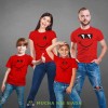 smile zestaw czerwonych koszulek rodzinnych, mama, tata, córka syn, na prezent, fajne koszulki, mucha nie siada.jpg