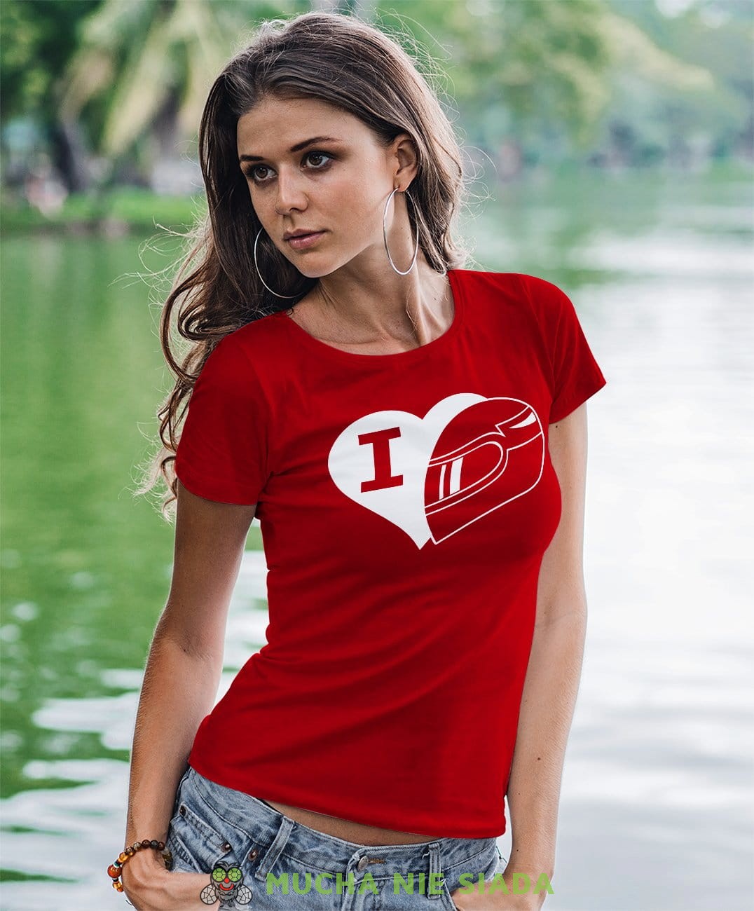 I love motorbike Damska koszulka motocyklowa