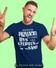 prawdziwy przyjaciel nie pozwoli byś robił głupoty sam, granatowa męska koszulka z nadrukiem na co dzień, na prezent, fajna koszulka, dla chłopaka, dla męża, mucha nie siada.jpg