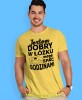 jestem dobry w łóżku mogę spać godzinami, żółta męska koszulka z nadrukiem na co dzień, na prezent, fajna koszulka, dla chłopaka, dla męża, mucha nie siada.jpg