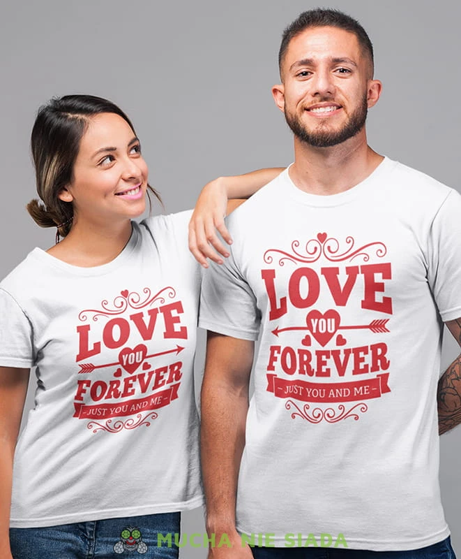 just you and me, białe koszulki dla par, dla męża, dla żony, walentynki, fajne koszulki, t-shirty dla par, dla chłopaka, dla dziewczyny, prezent dla narzeczonego, prezent dla narzeczonej, mucha nie siada.jpg