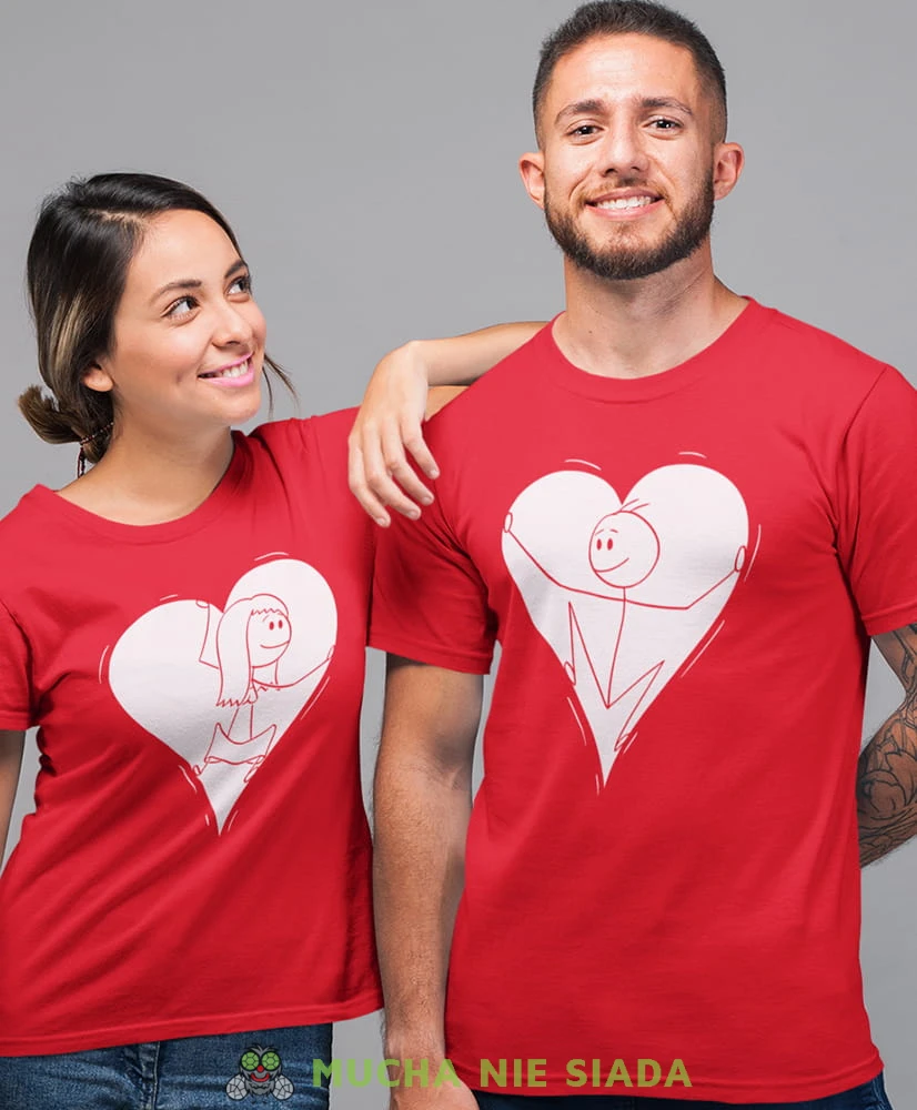 para w sercu, czerwone koszulki dla par, dla męża, dla żony, walentynki, fajne koszulki, t-shirty dla par, dla chłopaka, dla dziewczyny, prezent dla narzeczonego, prezent dla narzeczonej, mucha nie siada.jpg