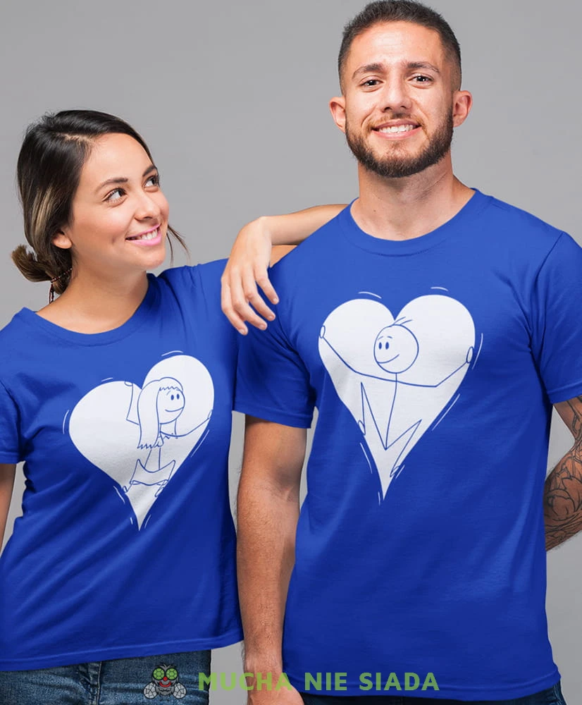para w sercu, niebieskie koszulki dla par, dla męża, dla żony, walentynki, fajne koszulki, t-shirty dla par, dla chłopaka, dla dziewczyny, prezent dla narzeczonego, prezent dla narzeczonej, mucha nie siada.jpg