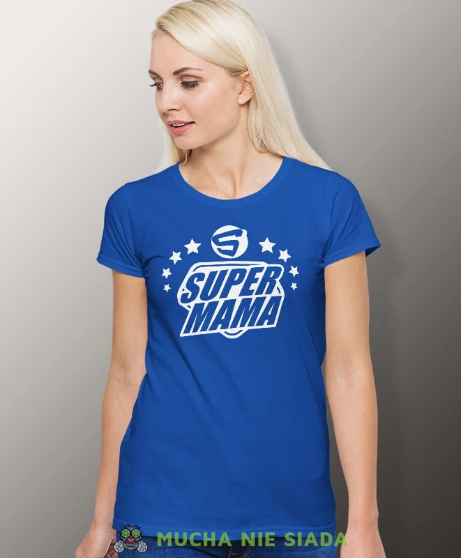 S jak Super Mama, niebieska koszulka dla mamy, mama, na prezent dla mamy, na prezent, koszulki dla mamy, dzień matki, mucha nie siada.jpg