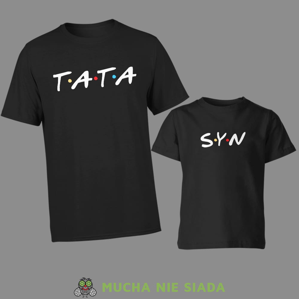 Tata syn, friends styl - koszulki dla taty i syna