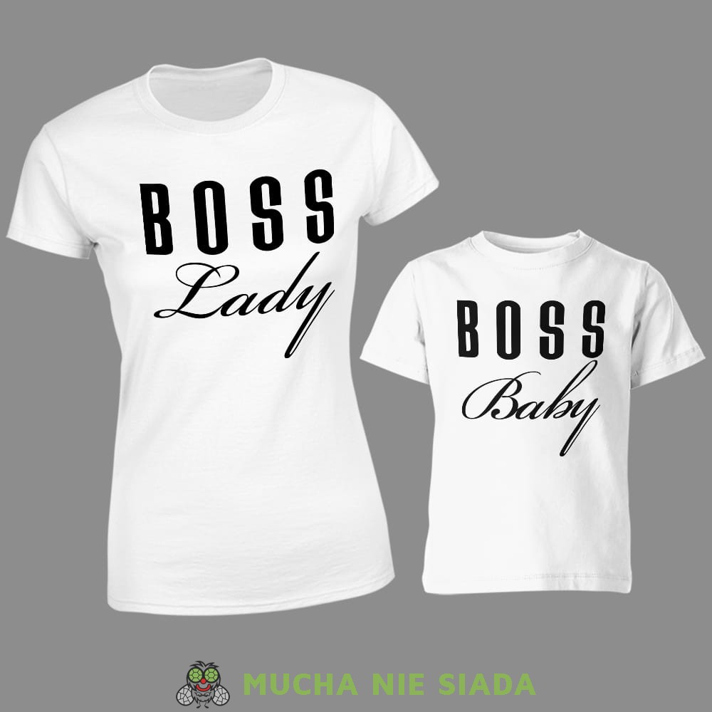 Koszulki dla mamy i syna - Boss lady, boss baby