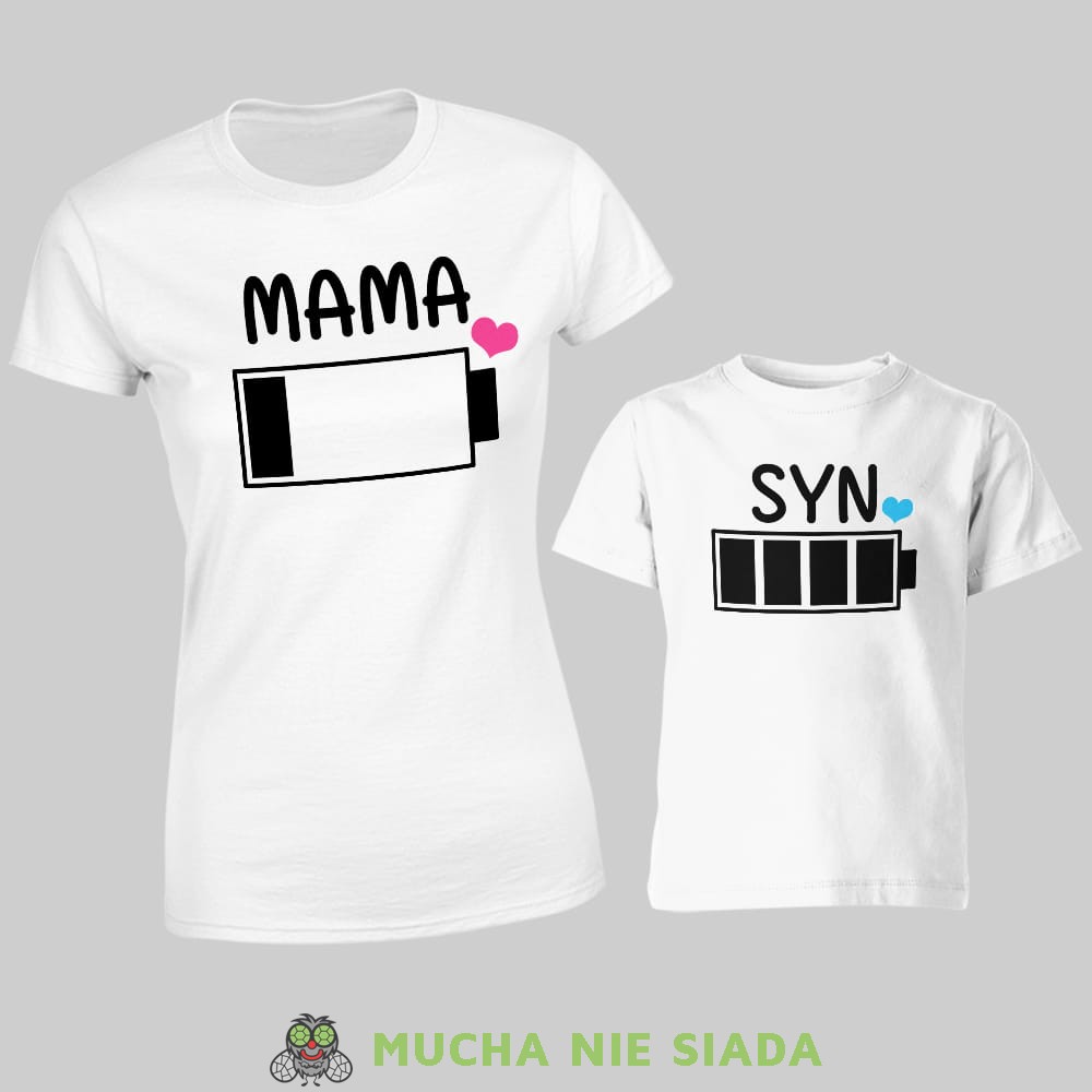 Koszulki dla mamy i syna - Mama syn, bateria