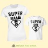 super mama super syn, zestaw białych koszulek dla mamy i syna, na prezent, fajne koszulki, mucha nie siada, rodzina.jpg