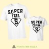 super tata super córka, zestaw białych koszulek dla taty i córki, na prezent, fajne koszulki, mucha nie siada, rodzina.jpg