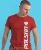 Polska, Orzeł Polski, nadruk w pionie, czerwona męska koszulka z nadrukiem, koszulka kibica, koszulki z grafiką patriotyczną, na prezent, koszulka Polska, koszulki Polski.jpg
