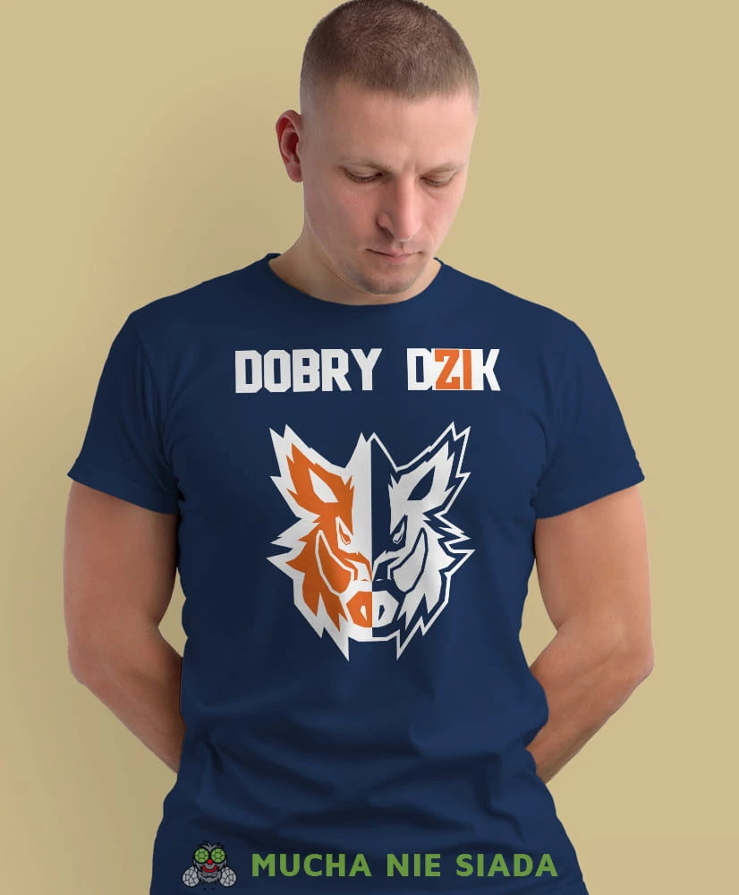 dobry dik głowa dzika, granatowa koszulka na siłownię, męska koszulka, koszulka sportowa, na sport, gym, na siłownię.jpg