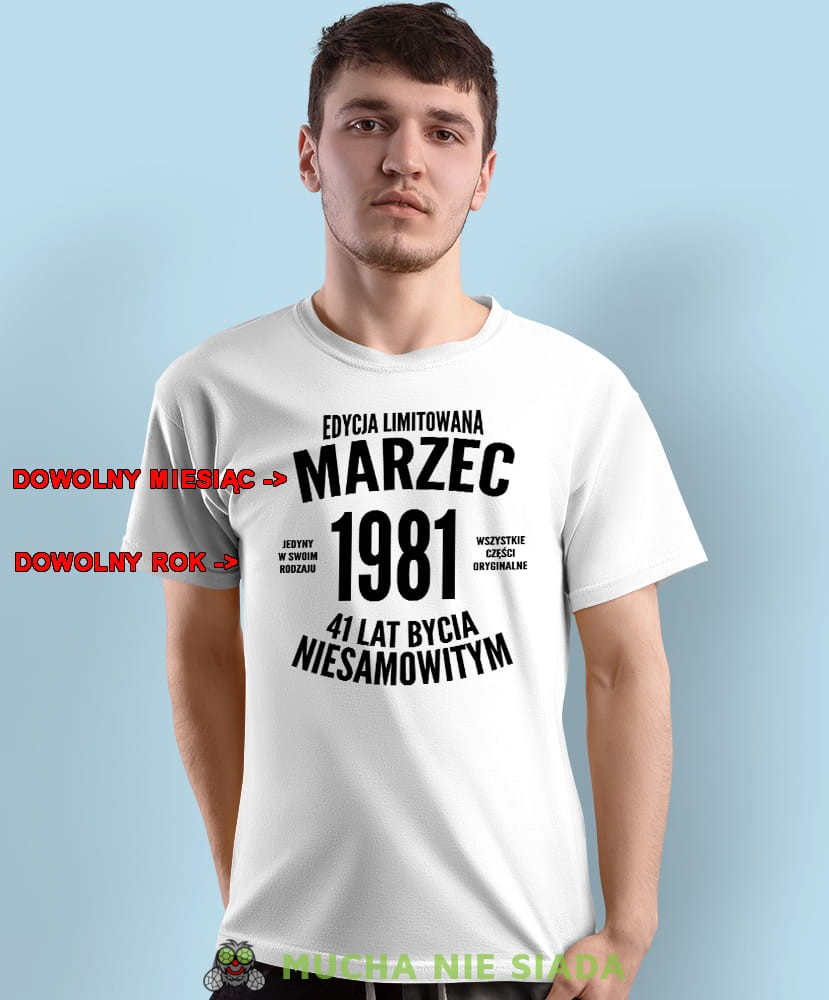 Męska koszulka Urodzinowa - Edycja limitowana lata bycia niesamowitym