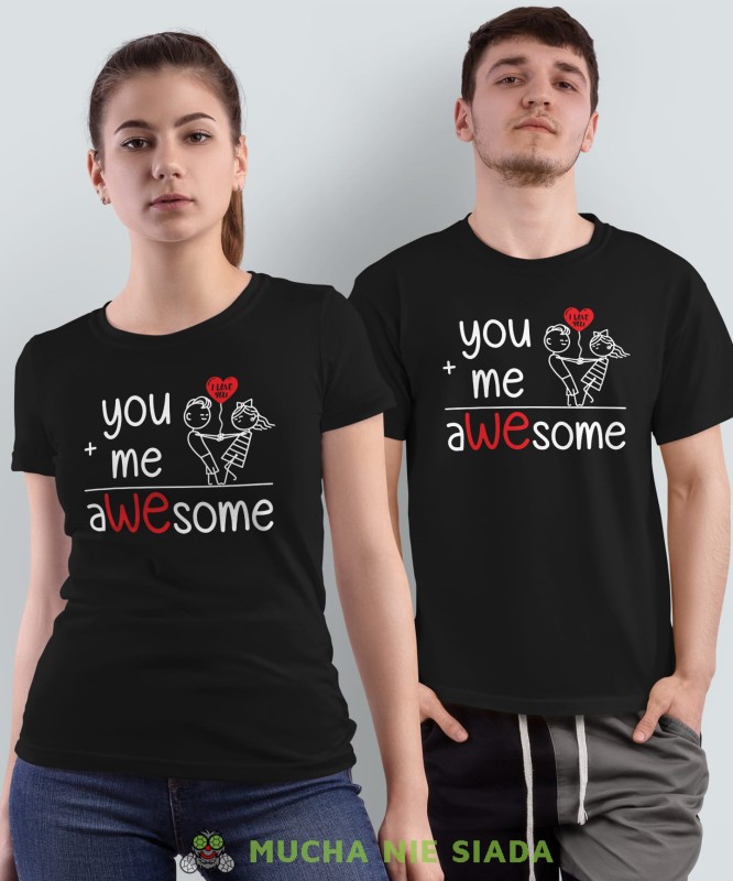 you me awesome, czarne koszulki dla par, dla męża, dla żony, walentynki, fajne koszulki, t-shirty dla par, dla chłopaka, dla dziewczyny, mucha nie siada.jpg
