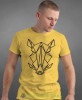 dzik geometryczny, żółta koszulka na siłownię, męska koszulka, koszulka sportowa, na sport, gym, na siłownię.jpg