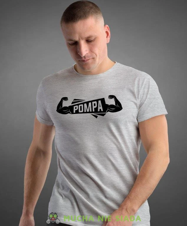 pompa, szara koszulka na siłownię, męska koszulka, koszulka sportowa, na sport, gym, na siłownię.jpg