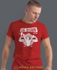 no pain no gain train hard, czerwona koszulka na siłownię, męska koszulka, koszulka sportowa, na sport, gym, na siłownię.jpg