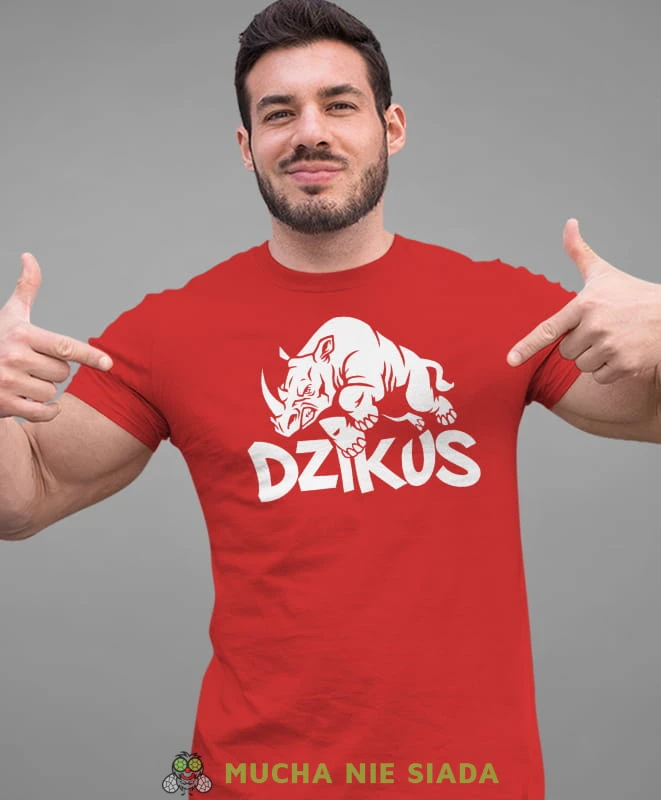 dzikus, czerwona koszulka na siłownię, męska koszulka, koszulka sportowa, na sport, gym, na siłownię.jpg