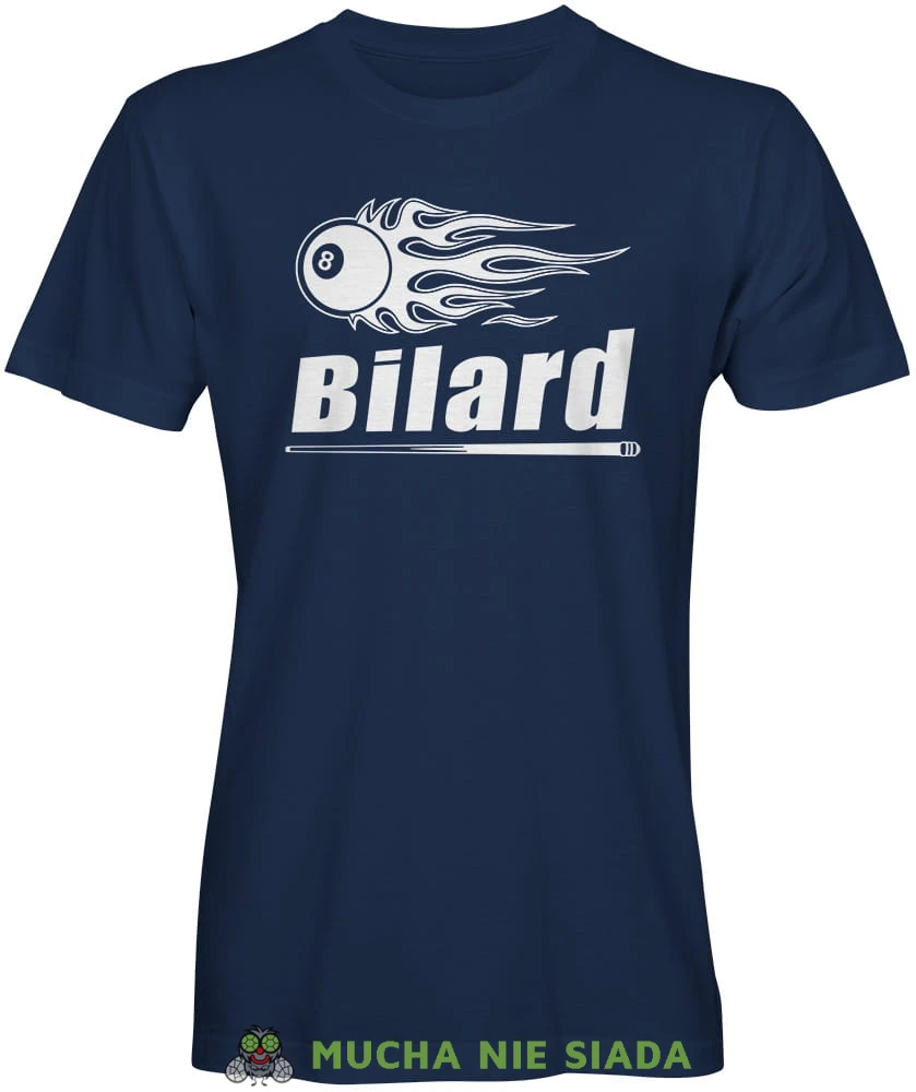 bilard hot ball, męska granatowa koszulka, koszulka dla bilardzisty, koszulka na bilard, dla chłopaka, dla męża, dla niego, na prezent, mucha nie siada, mns.jpg