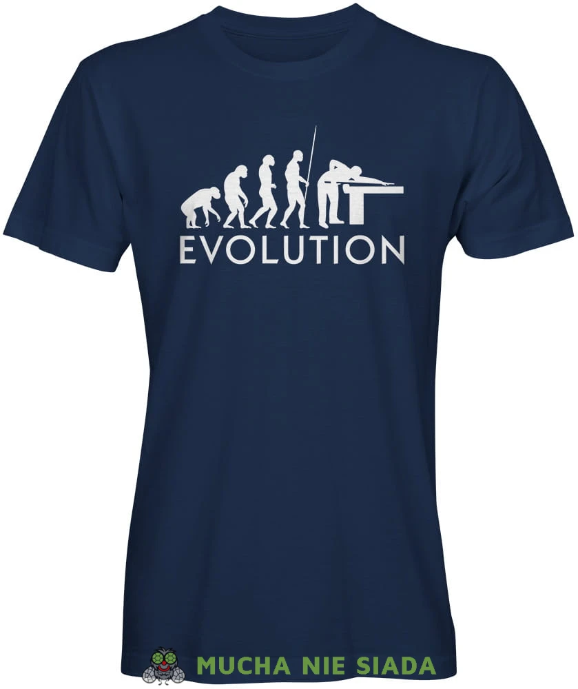 bilard evolution , męska granatowa koszulka, koszulki dla bilardzistów, koszulka dla bilardzisty, koszulka na bilard, dla chłopaka, dla męża, dla niego, na prezent, na urodziny, muc.jpg