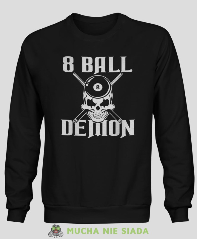 8 ball demon, męska czarna bluza bez kaptura, bluza dla bilardzisty, bluza na bilard, mucha nie siada.jpg