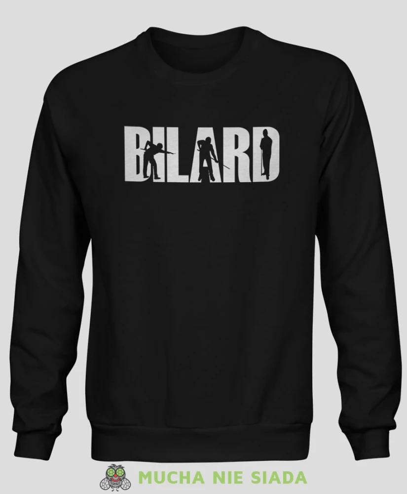 bilard bilardziści, męska czarna bluza bez kaptura, bluza dla bilardzisty, bluza na bilard, mucha nie siada.jpg