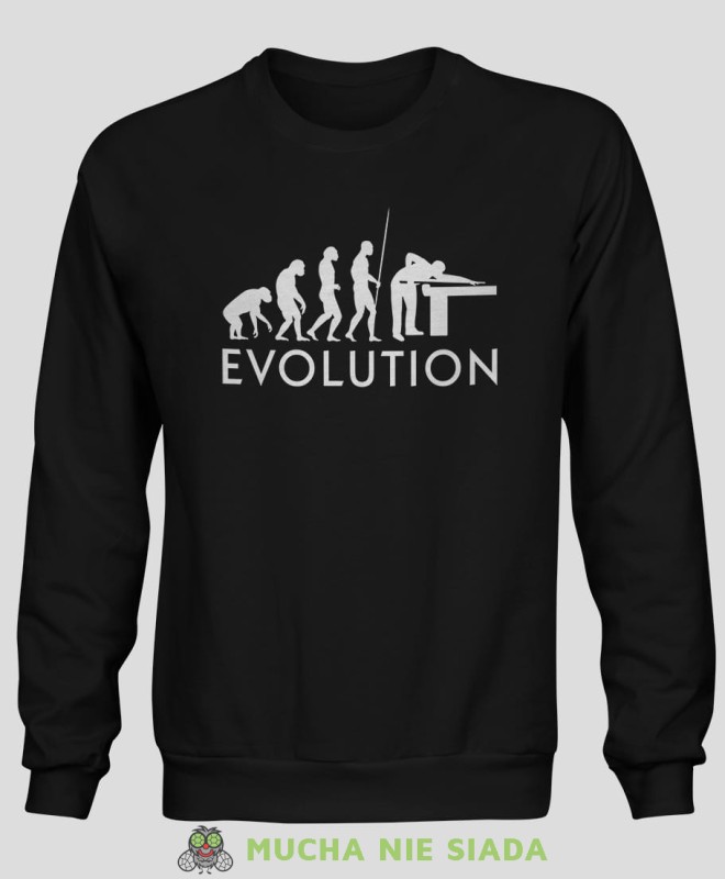 bilard evolution, męska czarna bluza bez kaptura, bluza dla bilardzisty, bluza na bilard, mucha nie siada.jpg