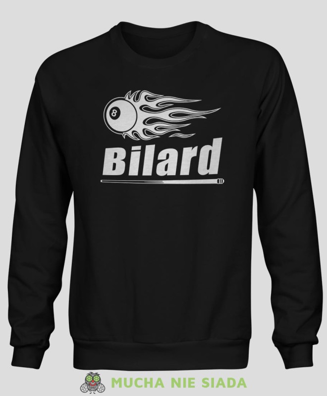 bilard hot ball, męska czarna bluza bez kaptura, bluza dla bilardzisty, bluza na bilard, mucha nie siada.jpg