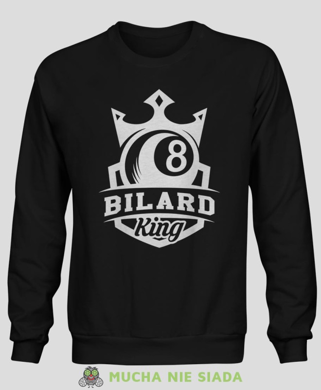 bilard king, męska czarna bluza bez kaptura, bluza dla bilardzisty, bluza na bilard, mucha nie siada.jpg