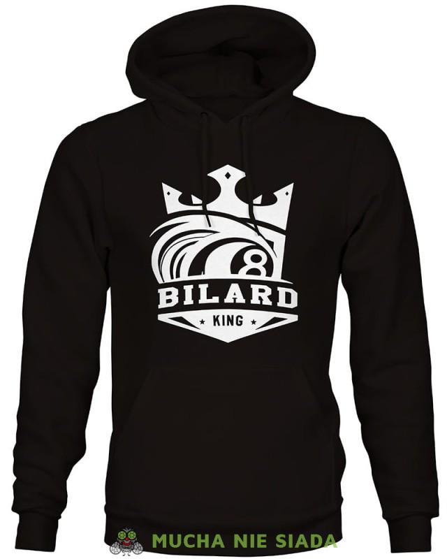 bilard king korona, męska czarna bluza z kapturem, bluza dla bilardzisty, bluza na bilard, dla chłopaka, dla męża, dla niego, na prezent, mucha nie siada, mns.jpg