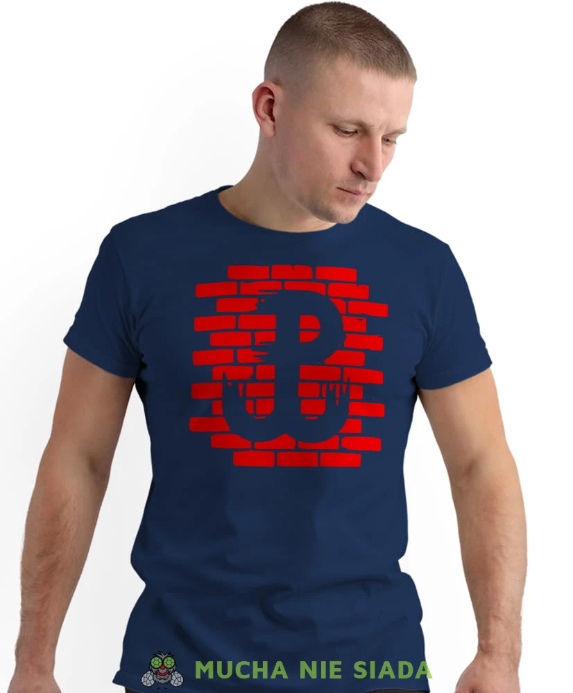 Polska Walcząca kotwica, granatowa męska koszulka z nadrukiem, koszulka patriotyczna, koszulki z grafiką patriotyczną, dla mężczyzny, dla chłopaka na prezent, koszulka Polska, koszulki Polska.jpg