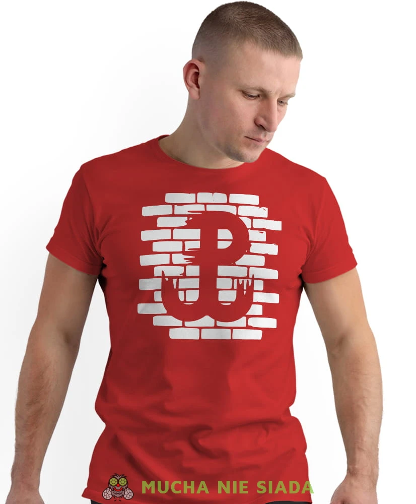 Polska Walcząca kotwica, czerwona męska koszulka z nadrukiem, koszulka patriotyczna, koszulki z grafiką patriotyczną, dla mężczyzny, dla chłopaka na prezent, koszulka Polska, koszulki Polska.jpg