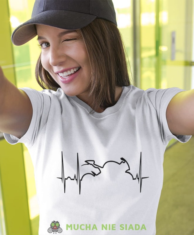 hearbeats motocykl, biała koszulka motocyklowa damska, koszulka dla motocyklistki, na motocykl, na prezent dla miłośniczki motocykli, motocykl.jpg