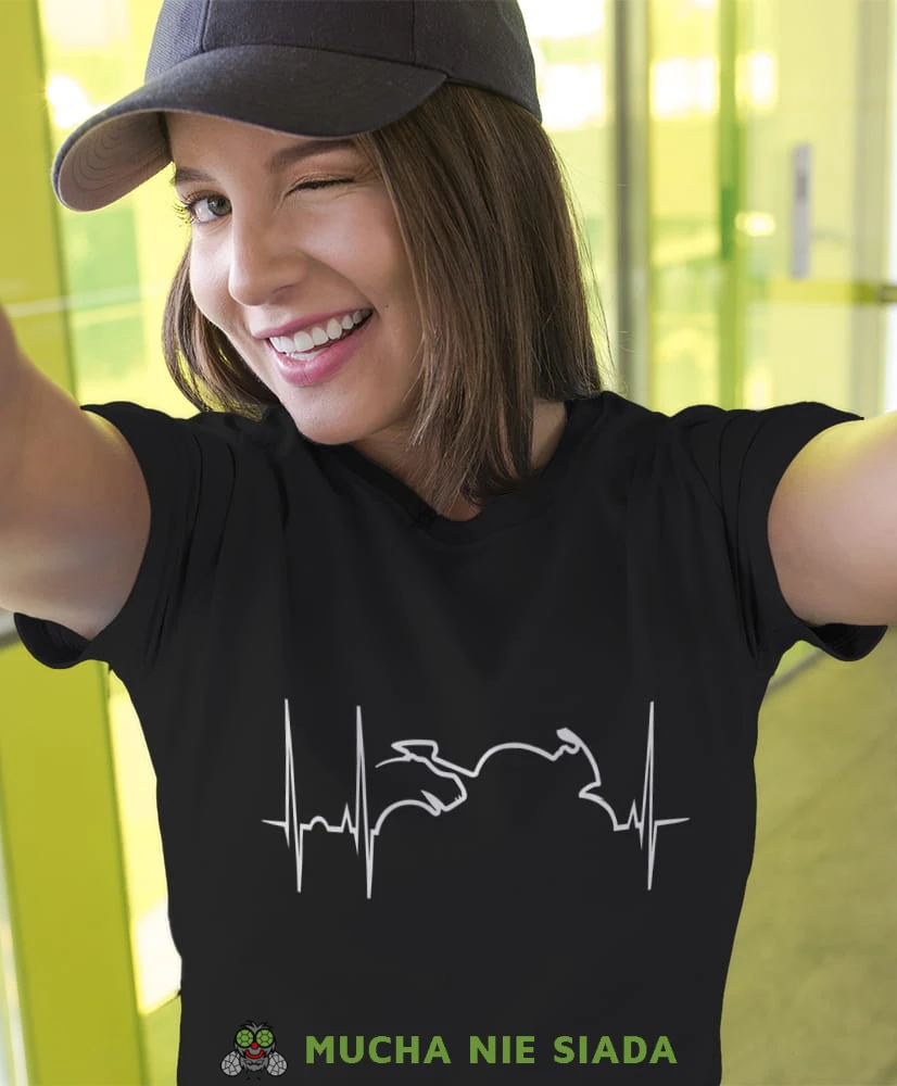 hearbeats motocykl, czarna koszulka motocyklowa damska, koszulka dla motocyklistki, na motocykl, na prezent dla miłośniczki motocykli, motocykl.jpg