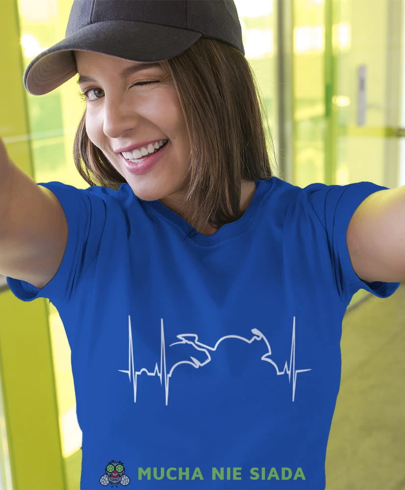 hearbeats motocykl, niebieska koszulka motocyklowa damska, koszulka dla motocyklistki, na motocykl, na prezent dla miłośniczki motocykli, motocykl.jpg