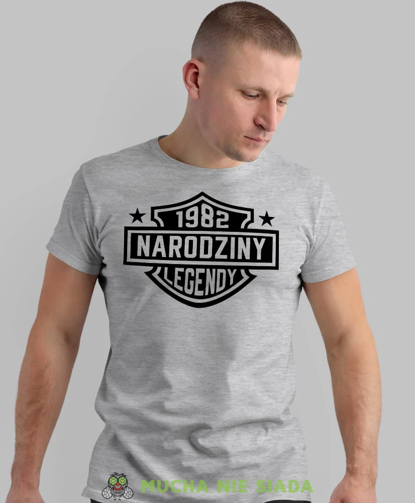 narodziny legendy, szara męska koszulka urodzinowa, na urodziny, na prezent, fajna koszulka, dla chłopaka, dla męża, mucha nie siada, mns.jpg