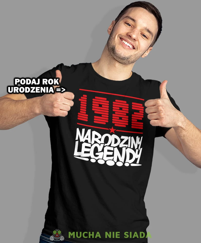 Narodziny legendy Rok urodzenia, czarna męska koszulka urodzinowa, na urodziny, na prezent, fajna koszulka, dla chłopaka, dla męża, mucha nie siada, opis.jpg