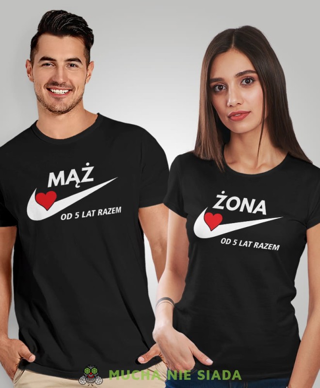 Mąż Żona od 5 10 15 20 15 30 40 lat razem, czarne koszulki dla par, dla męża, dla żony, walentynki, fajne koszulki, t-shirty dla par, mucha nie siada, mns.jpg