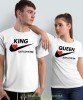 King just love her Queen just love him, białe koszulki dla par, dla męża, dla żony, walentynki, fajne koszulki, t-shirty dla par, mucha nie siada, mns.jpg
