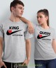 King just love her Queen just love him, szare koszulki dla par, dla męża, dla żony, walentynki, fajne koszulki, t-shirty dla par, mucha nie siada, mns.jpg