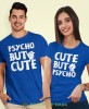 Psycho but cute, niebieskie koszulki dla par, dla męża, dla żony, walentynki, fajne koszulki, t-shirty dla par, mucha nie siada, mns.jpg