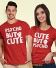Psycho but cute, czerwone koszulki dla par, dla męża, dla żony, walentynki, fajne koszulki, t-shirty dla par, mucha nie siada, mns.jpg