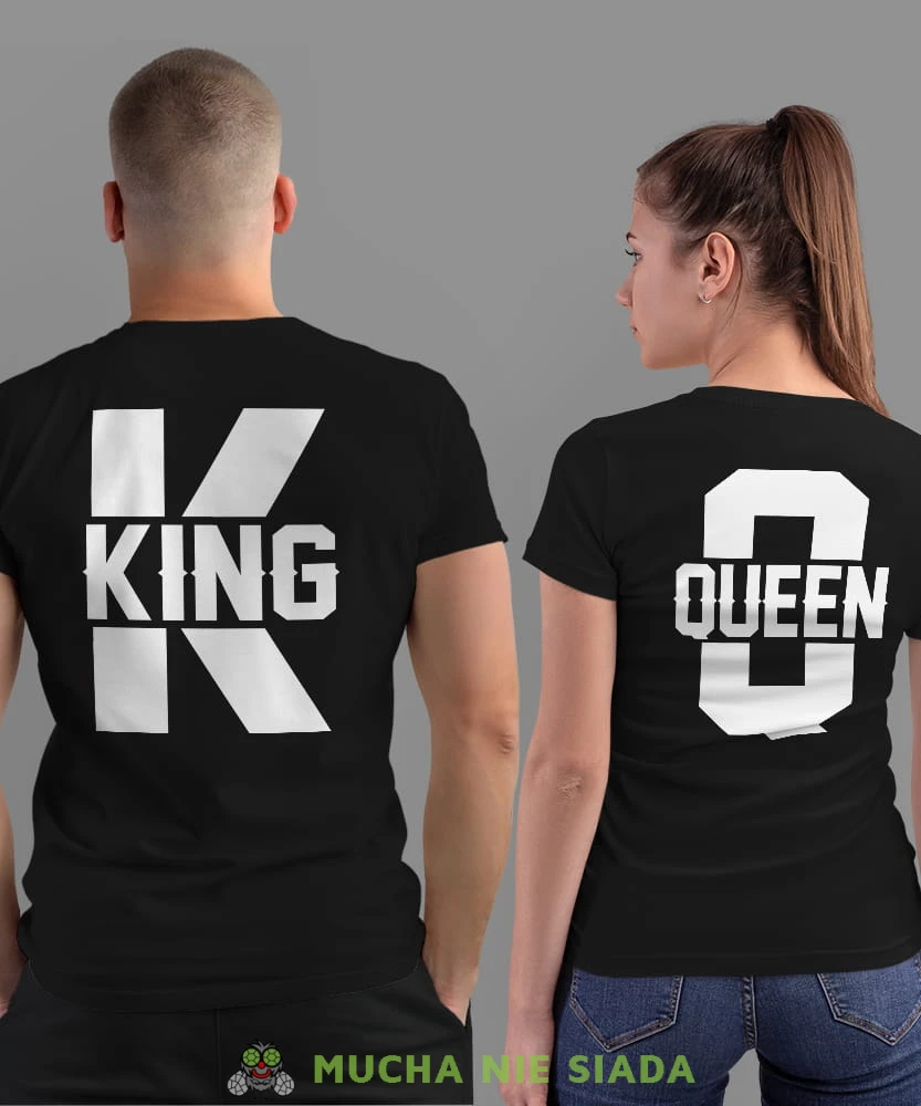 Q queen K king, czarne koszulki dla par, dla męża, dla żony, walentynki, fajne koszulki, t-shirty dla par, mucha nie siada, mns.jpg