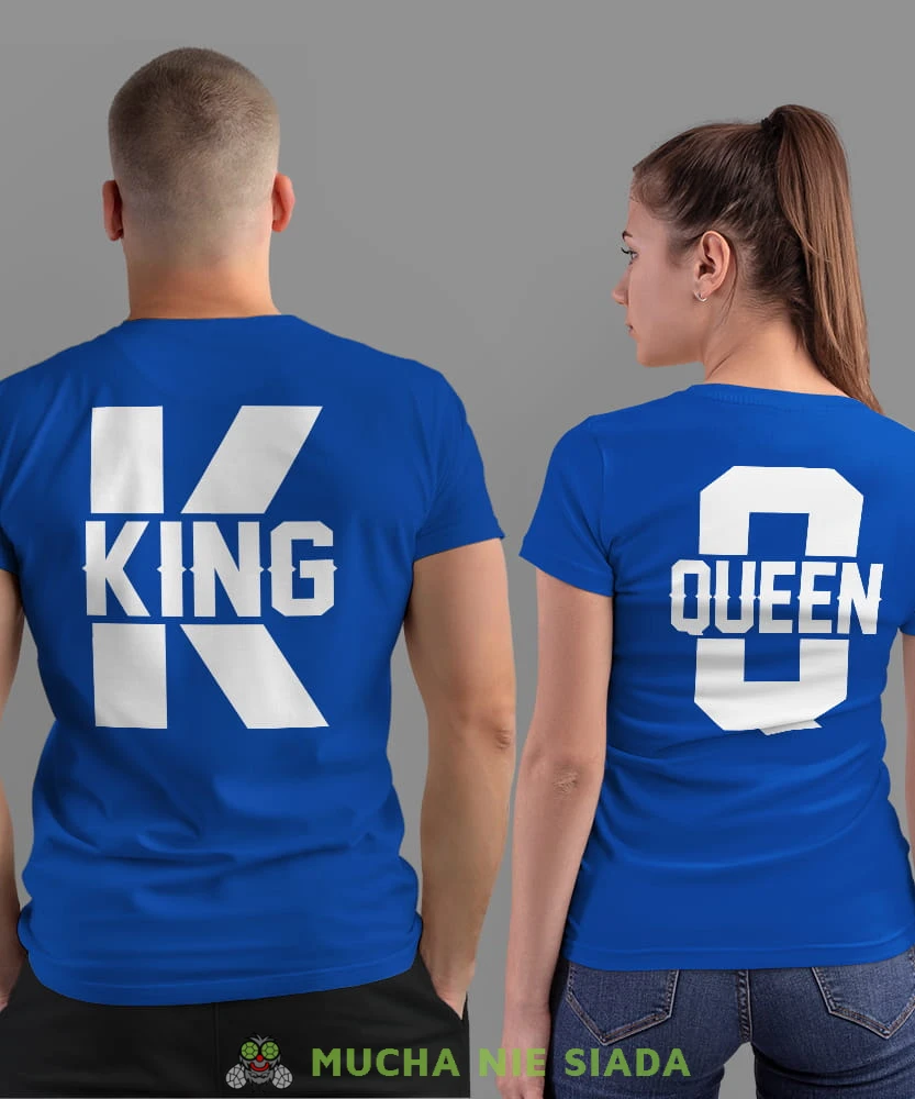 Q queen K king, niebieskie koszulki dla par, dla męża, dla żony, walentynki, fajne koszulki, t-shirty dla par, mucha nie siada, mns.jpg