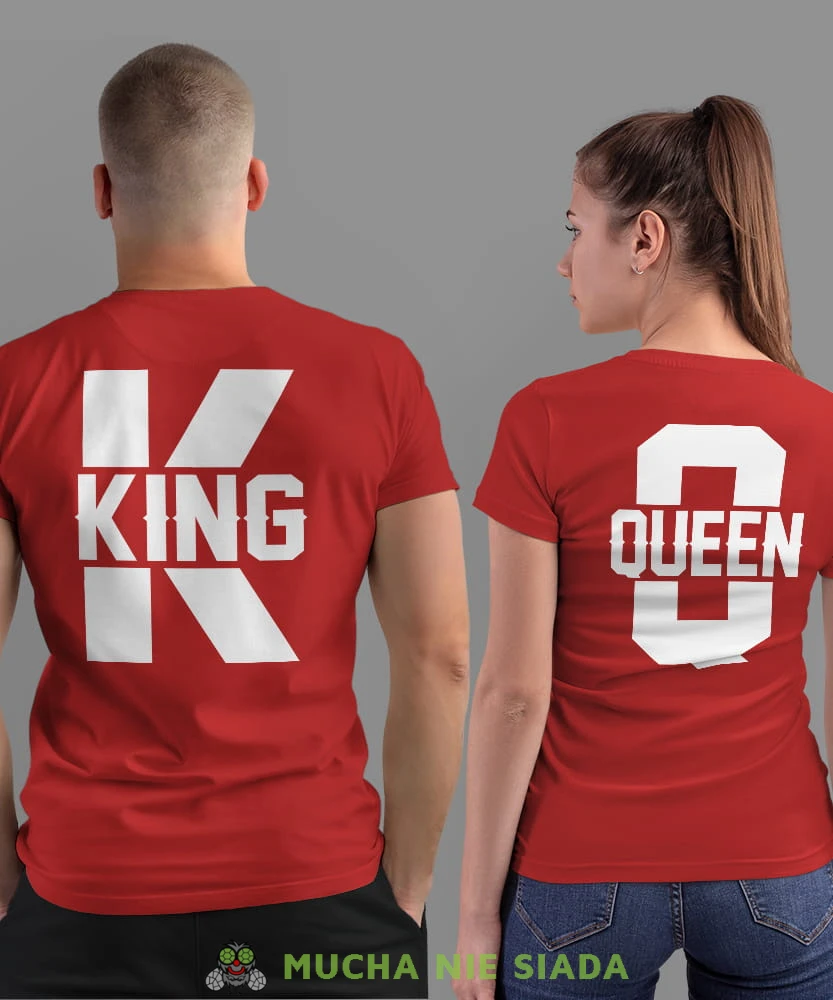 Q queen K king, czerwone koszulki dla par, dla męża, dla żony, walentynki, fajne koszulki, t-shirty dla par, mucha nie siada, mns.jpg