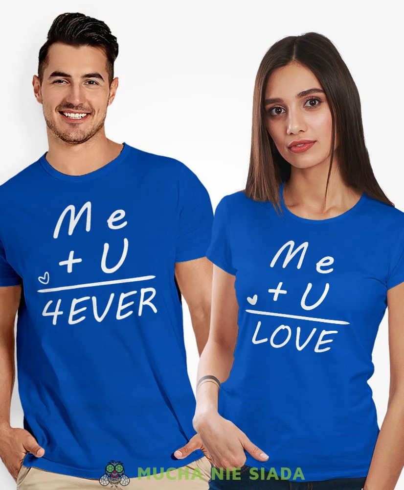 Me U forever love, niebieskie koszulki dla par, dla męża, dla żony, walentynki, fajne koszulki, t-shirty dla par, mucha nie siada, mns.jpg