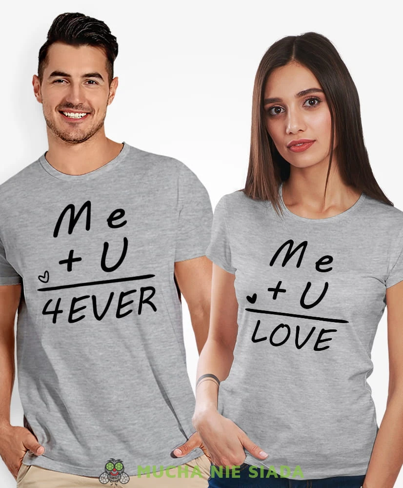 Me U forever love, szare koszulki dla par, dla męża, dla żony, walentynki, fajne koszulki, t-shirty dla par, mucha nie siada, mns.jpg