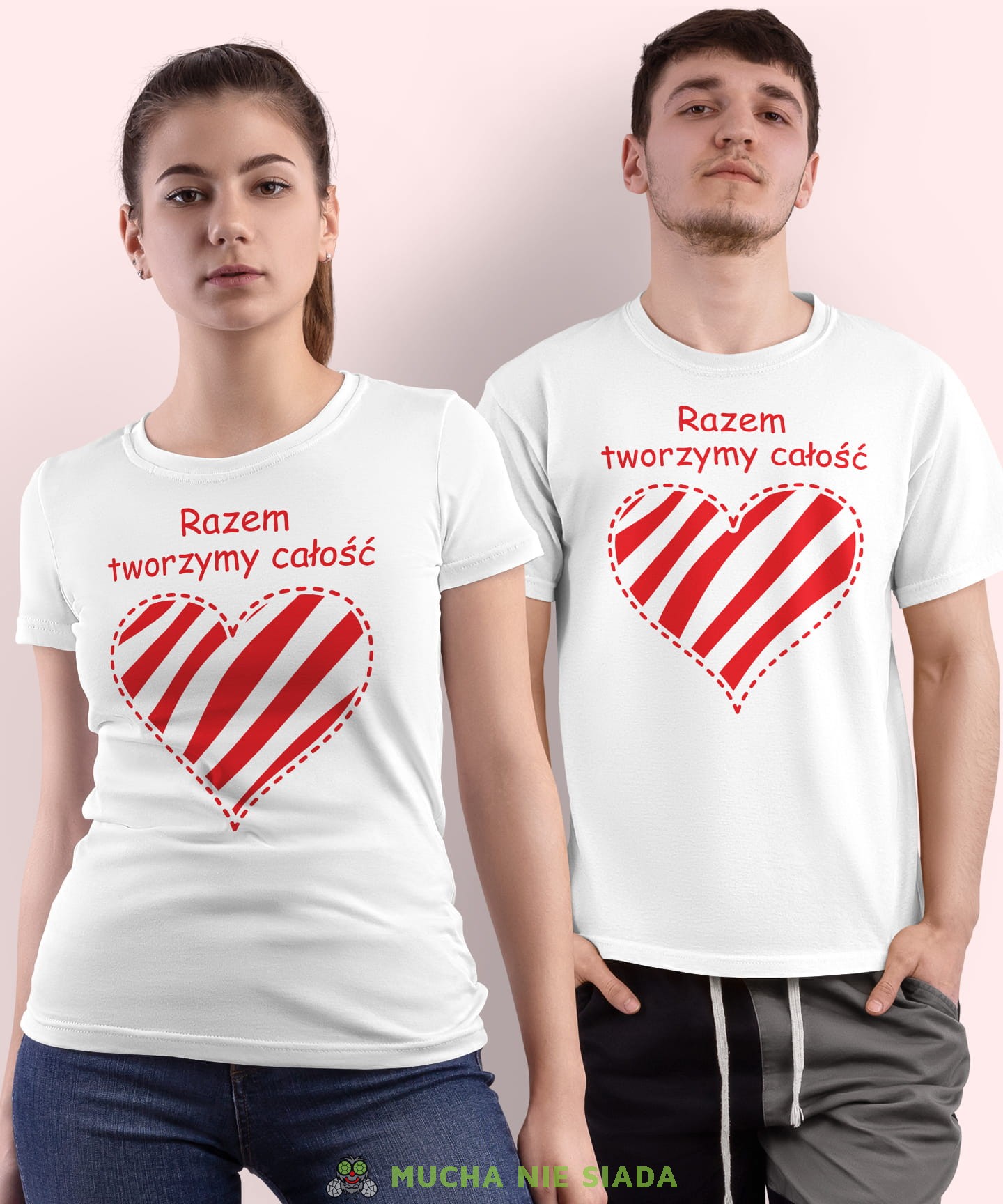 Koszulki dla par - Razem tworzymy całość Serce